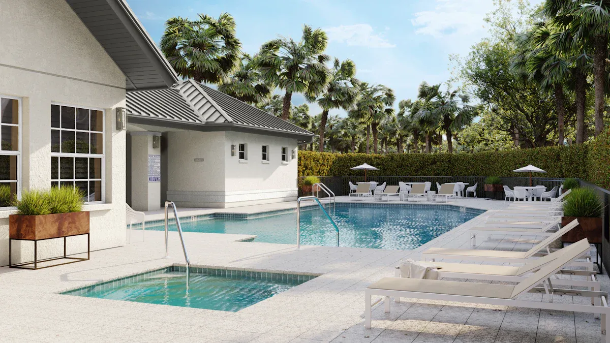 White Pool Tile Designs